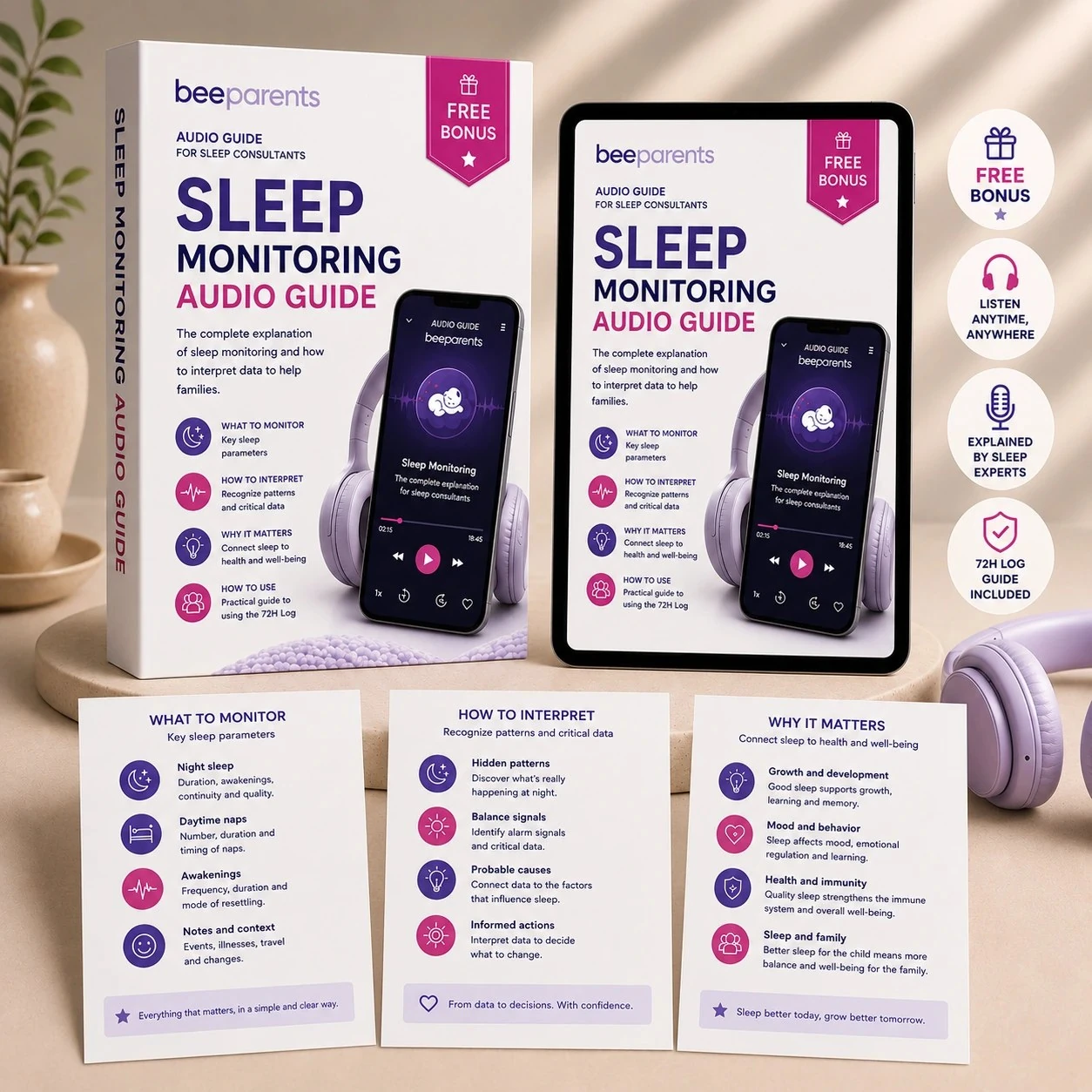 Sleep monitoring audio guide
